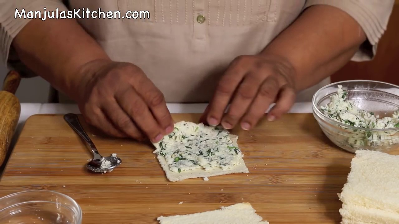 Bread Paneer Rolls Recipe by Manjula YouTube