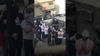 Large-scale Israeli detention operation in the West Bank, with Palestinians blindfolded, hands tied