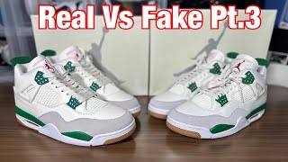 Air Jordan 4sb Pine Green Real Vs Fake Pt.3 with updated pairs.