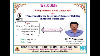 How to Prevent Cheating in Online Exams using Google Forms & Proctoring by Dr. V. Narayana