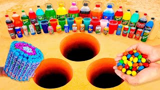 Experiment: Marble Run Race ASMR with CocaCola, Fanta, Colored Balls VS Mentos & Soda in Underground