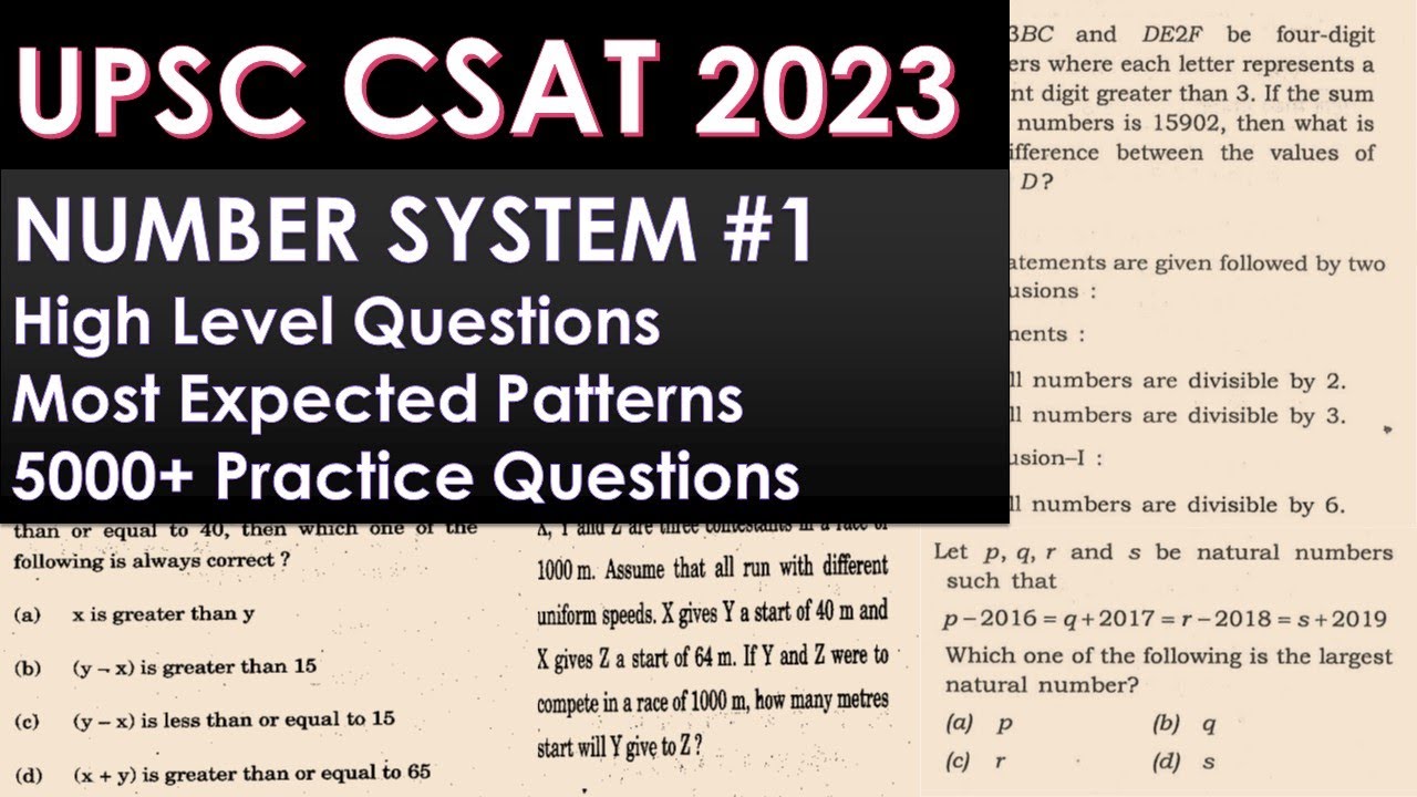 CSAT For Pre2023 Number System 1 Most Expected Questions csat 