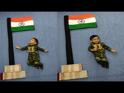 DIY Baby Independence Day Theme Baby Photoshoot | Baby Photography At Home | #babyphotoshoot | 15August | DIY