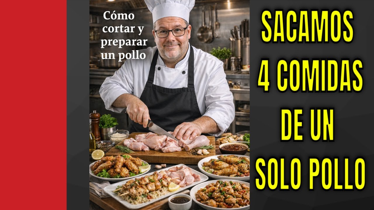 COMO CORTAR Y APROVECHAR UN POLLO(SACAMOS 4 COMIDAS) COMIDA ABUNDANTE 