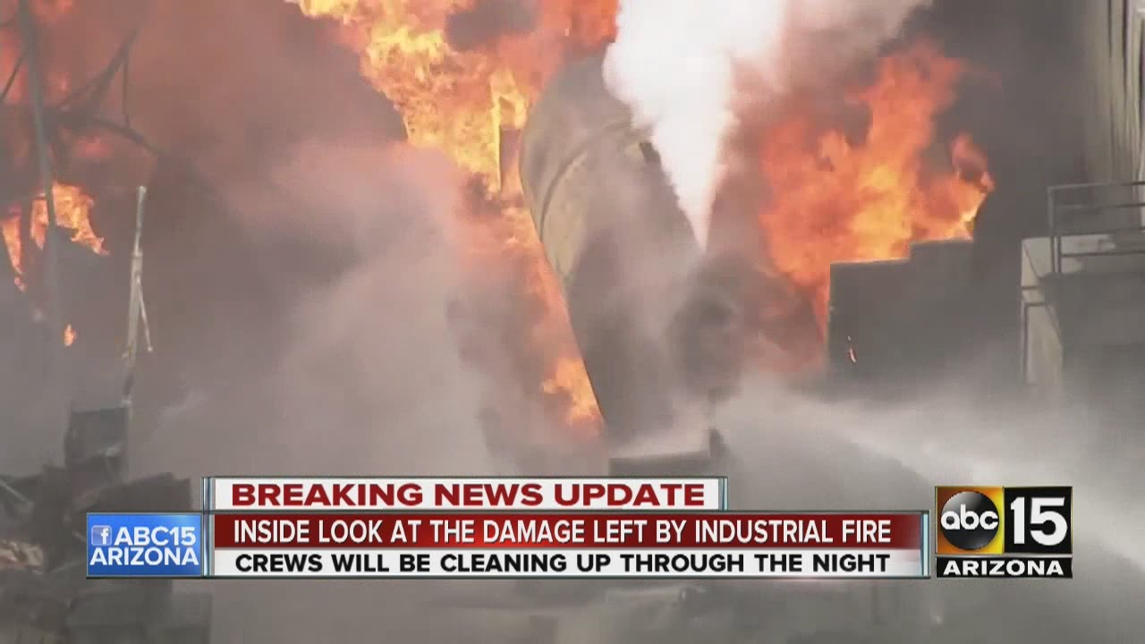 Inside look at damage left by industrial fire in South Phoenix
