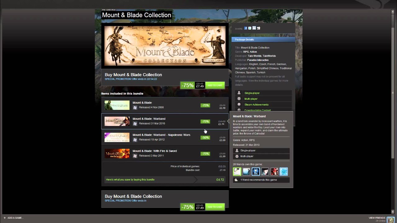 STEAM SALE: Mount & Blade Franchise