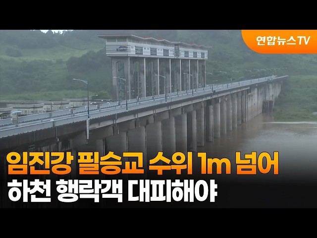임진강 필승교 수위 1ｍ 넘어…하천 행락객 대피해야 / 연합뉴스TV (YonhapnewsTV)