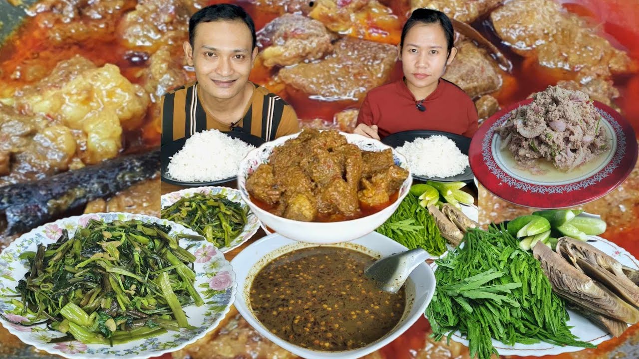 Beef Curry/အမဲသားဆီပြန် နှမ်းဖတ်ချဥ်သုပ်နဲ့ကန်စွန်းရွက်ကြော်လေးတွေကိုငါးပိရည်တို့စရာနဲ့ ရှယ်ဖြုတ်မယ်