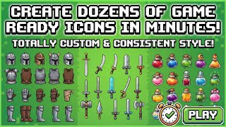 Create Dozens of Game Ready Icons in Minutes! With Totally Custom + Consistent Design Style! screenshot 1