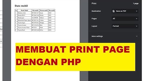 MEMBUAT PRINT PAGE DENGAN PHP