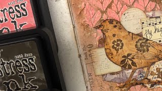 Did you know you can emboss texture paste? Mixed media art journal page.