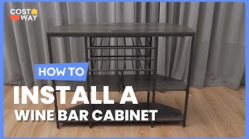 How to Install the 3-Tier Wine Bar Cabinet with Storage Shelves | JV11141 #costway #howto