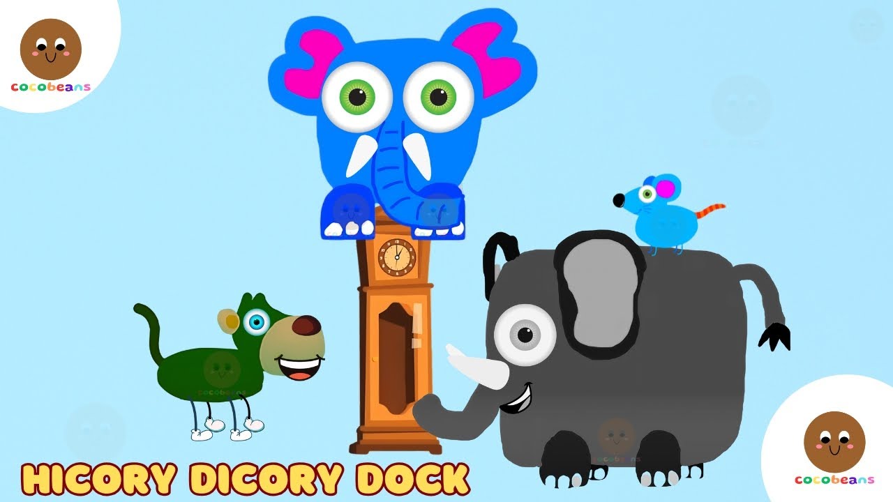 Hickory Dickory Dock 🕰️ SNAKE Jumps on the Clock 🐘COCBEANS Nursery Rhymes