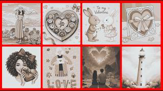 Color by Number Sweet Valentine's Day Art Picture Collage Hey Color #RelaxMindGames #colorbynumber