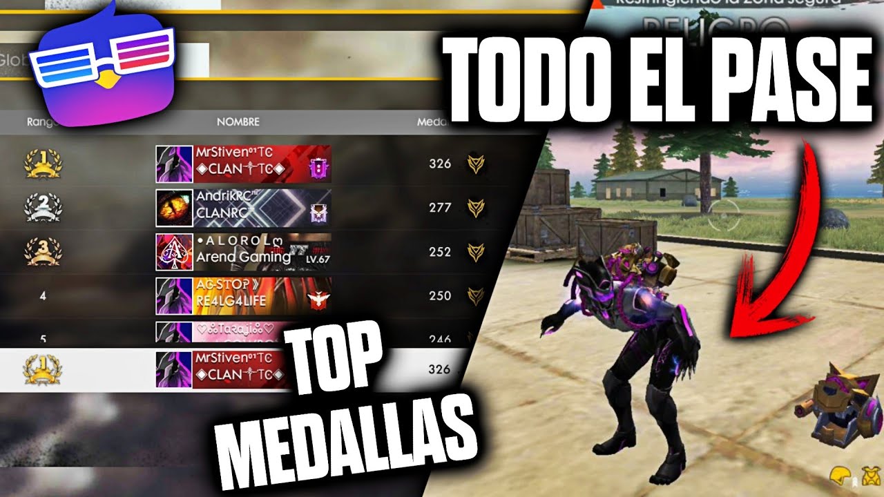 DESBLOQUEO TODO EL NUEVO PASE ÉLITE Y GANO EL TOP 1 MEDALLAS •FREE FIRE• boomsniper edad