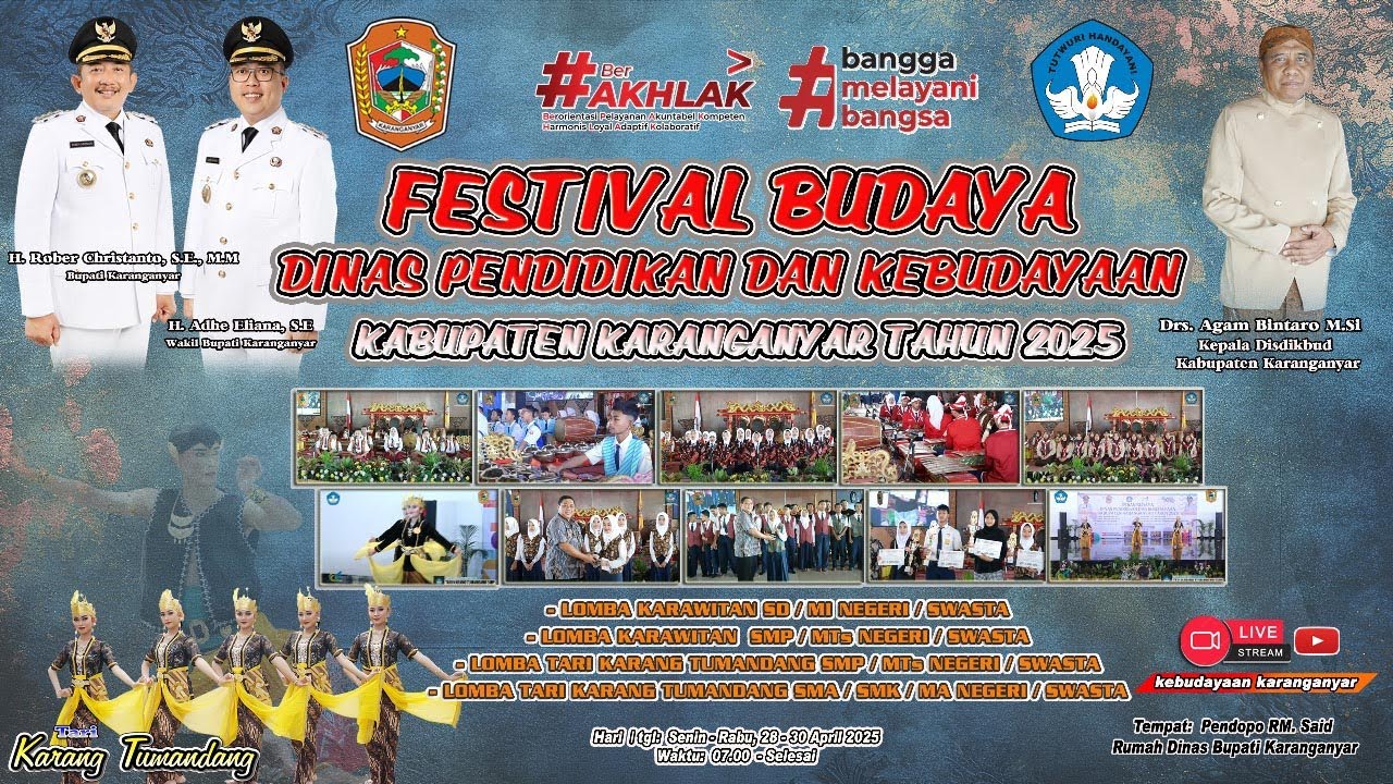 #Festival Budaya Dinas Pendidikan dan Kebudayaan Kab. Karanganyar // Senin 28 April 2025