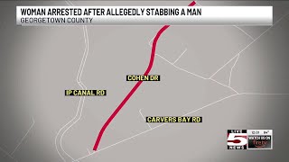 VIDEO: Woman accused of stabbing man in chest during dispute in Georgetown County