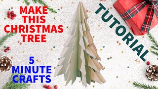MAKE THIS PAPER CHRISTMAS TREE DECORATION 5 MINUTE CRAFTS