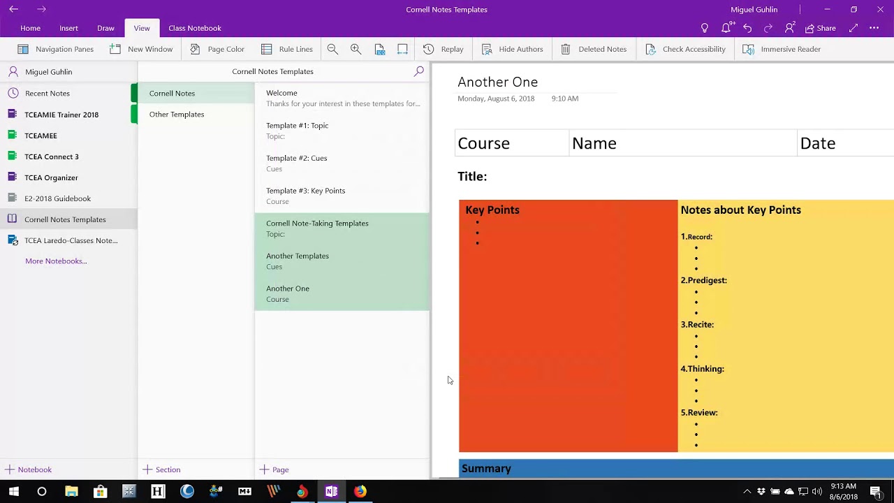 Go Digital with Cornell Note-Taking and the OneNote App For Onenote Cornell Notes Template