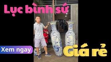 Lục bình sứ giá rẻ cho các bác thẩm, đôi lục bình cao 1m55, đường kính 40cm vẽ tứ quý 4 mùa