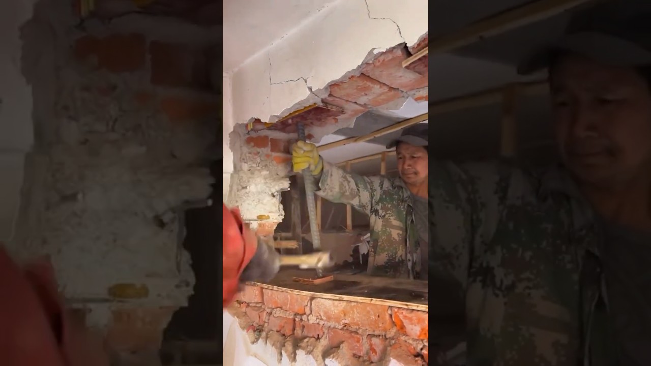 Load bearing building wall to beam conversion process Construction techniques