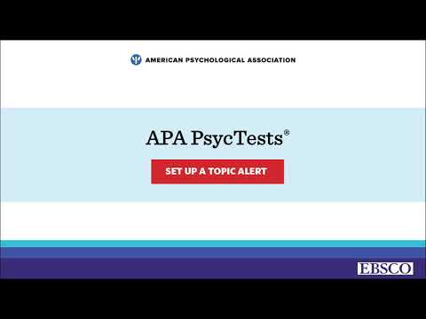 Set up APA PsycTests Topic Alerts on EBSCOhost