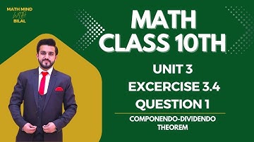 Ex 3.4 Question 1 | Componendo-Dividendo Theorem | Math Class 10 | Math mind with Bilal