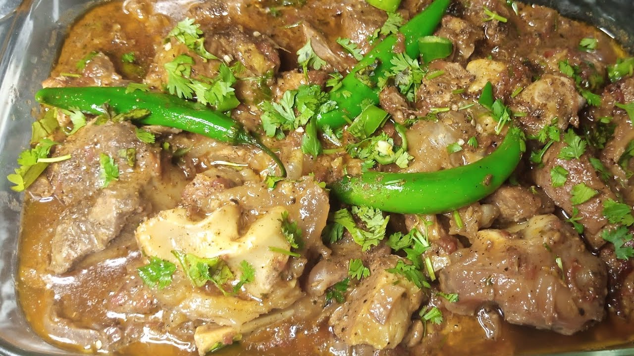 Black Pepper Karahi Ghost Recipe Made By Basra Food Secrets YouTube