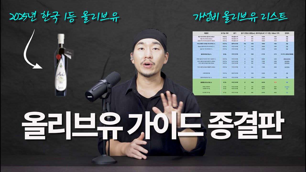 비싸고 맛없는 올리브유는 안녕 😢 가격대별 추천 올리브유 리스트! (+2025년 1등 올리브유 공개)