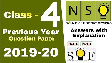 NSO Class 4 Question Paper 2019-20 Science Olympiad