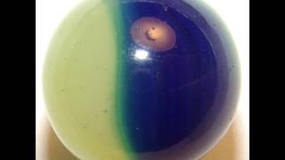 Akro Agate Hybrid Blueberry Limeade Patch & Akro Sparkler ~ Toy Machine Made Marbles