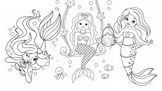 Mewarnai gambar putri duyung sambil bercerita tentang putri duyung Little mermaid screenshot 5