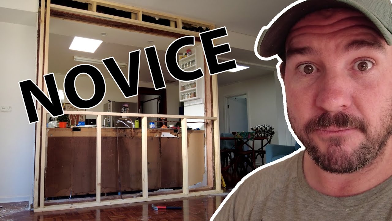 Absolute beginner frames out a false wall - YouTube