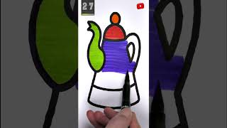 Teapot Coloring Videos #shorts @AKINART