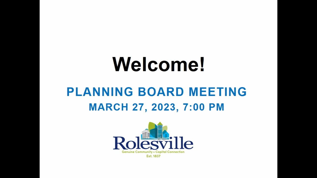 Rolesville Planning Board March 27, 2023 YouTube
