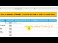 How to calculate daily hourly weekly  biweekly and yearly salary in excel sheet