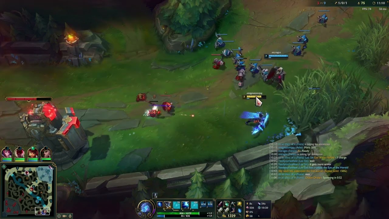 Ashe Swain vs Xayah Xerath duo with Fiora ranked s4