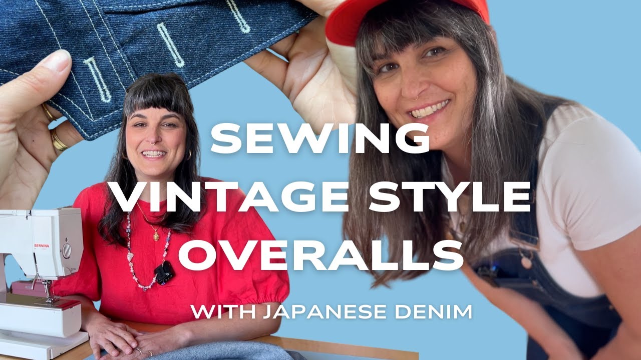 ДЖИНСОВЫЙ КОМБИНЕЗОН С ШИТЬЕМ: Вносим изменения в базовую выкройку и шьём пару в винтажном стиле!