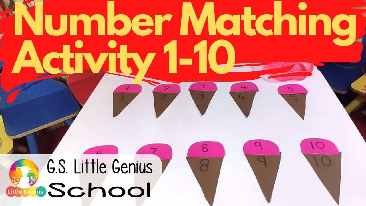 NUMBERS 1-10 Matching Activity for Kids/Toddlers (Preschool Activity