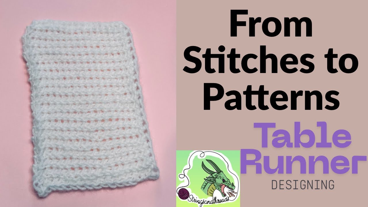 Как связать тунисскую вязаную крючком дорожку на стол | Простые сочетания петель, советы по разме...