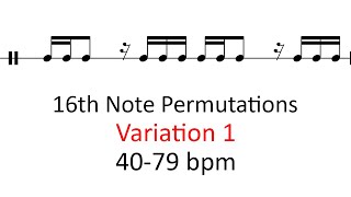 Swung 16th note permutations (var 1) | 40-79 bpm sheet music