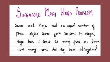 Singapore Math Word Problem