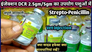 Vet-injection:- DCR||Dicrysticin-DS||Strepto-Penicillin Antibiotic ka upyog konsi Disease mein kare