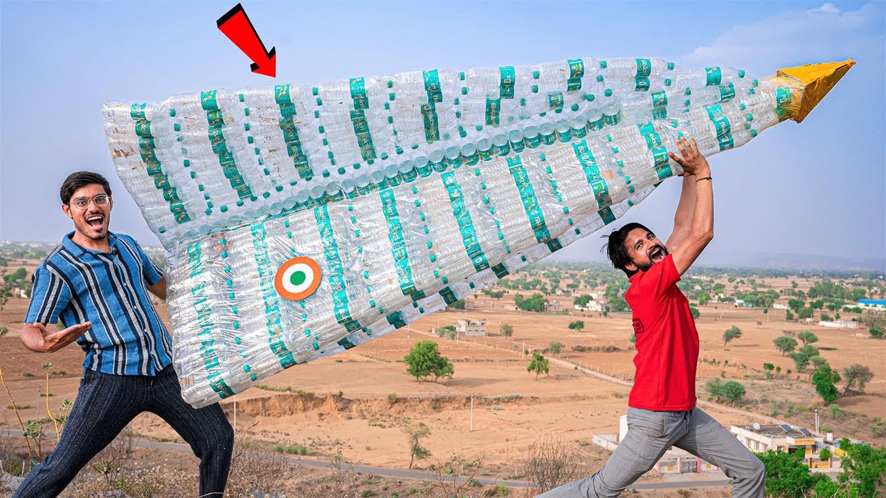We Made Large Plane of Plastic Bottles         Will It Fly or Not