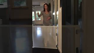 Install your Retract-A-Gate for Kids and Pets in a Doorway
https://retract-a-gate.com/ Installation of this customers Retract-A-Gate couldn’t be easier. The directions, parts and tools are simple. The simplicity (brackets/gate) ensures that it fits well into this customers home, even in narrow spaces. Using a few simple household tools, they installed and began using it right after it was delivered. Once installed, theres no need to re-adjust widths or heights like you would with a pressure-mounted gate. It’s an unobtrusive, sturdy and secure. Install your Retract-A-Gate for Kids and Pets in a Doorway