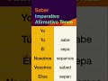 How to conjugate Spanish verb Saber (to know, to know how) in Imperativo Afirmativo tense.