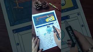 See angry octopus while coloring part2🦑#art #coloring #drawing #shorts #youtube #spongebob #cartoon