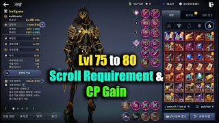 Black Desert Mobile Level 75 to 80 Scroll Requirement & CP Gain