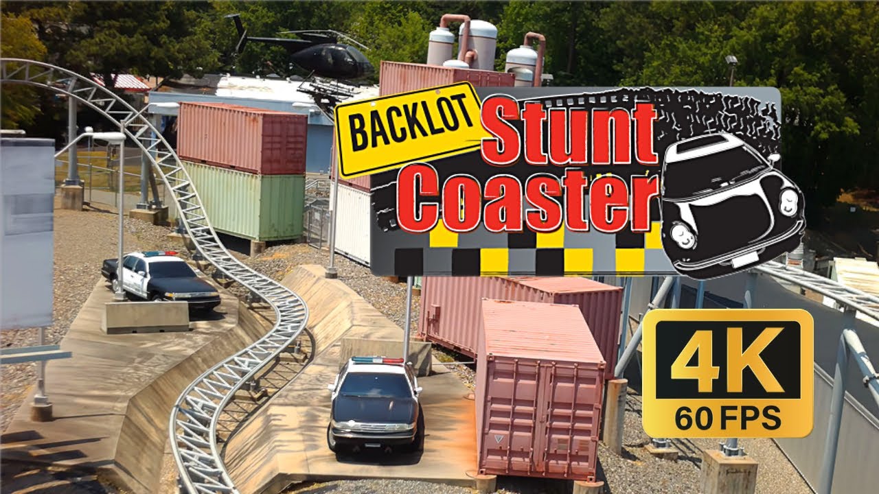 Front Row Backlot Stunt Coaster POV at Kings Dominion 4K 60 FPS YouTube