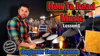 Beginner Drum Lesson  How to read music lesson 1